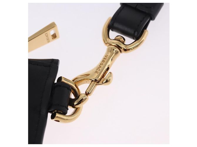 Borsa a pochette VERSACE in pelle nera e oro Auth BA15138A Nero D'oro - vista 13