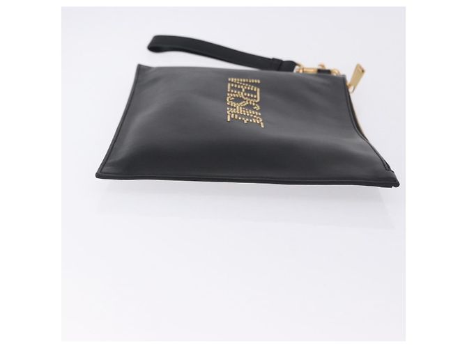 Borsa a pochette VERSACE in pelle nera e oro Auth BA15138A Nero D'oro - vista 4