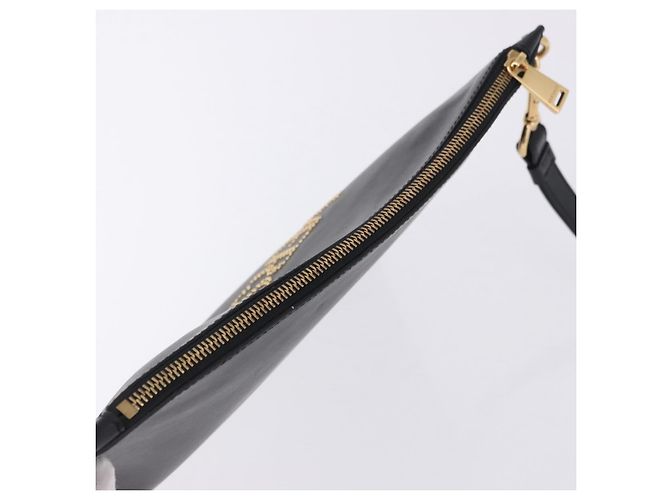 Borsa a pochette VERSACE in pelle nera e oro Auth BA15138A Nero D'oro - vista 6