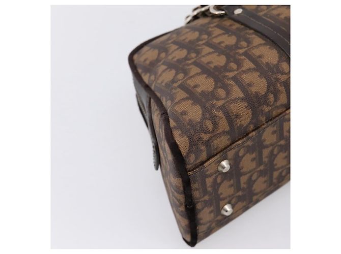 Borsa a mano Christian Dior Trotter Romantic PVC Brown Silver Auth am12294SAM Marrone Argento - vista 13