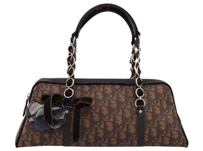 Borsa a mano Christian Dior Trotter Romantic PVC Brown Silver Auth am12294SAM Marrone Argento - vista 2
