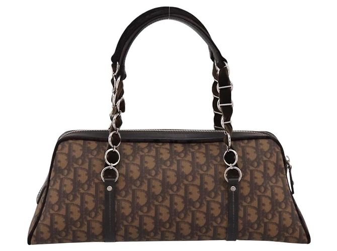 Borsa a mano Christian Dior Trotter Romantic PVC Brown Silver Auth am12294SAM Marrone Argento - vista 3