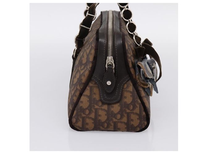Borsa a mano Christian Dior Trotter Romantic PVC Brown Silver Auth am12294SAM Marrone Argento - vista 4