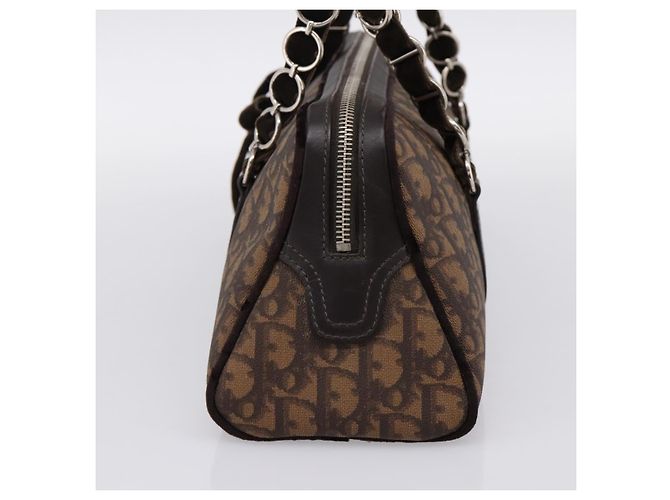 Borsa a mano Christian Dior Trotter Romantic PVC Brown Silver Auth am12294SAM Marrone Argento - vista 5