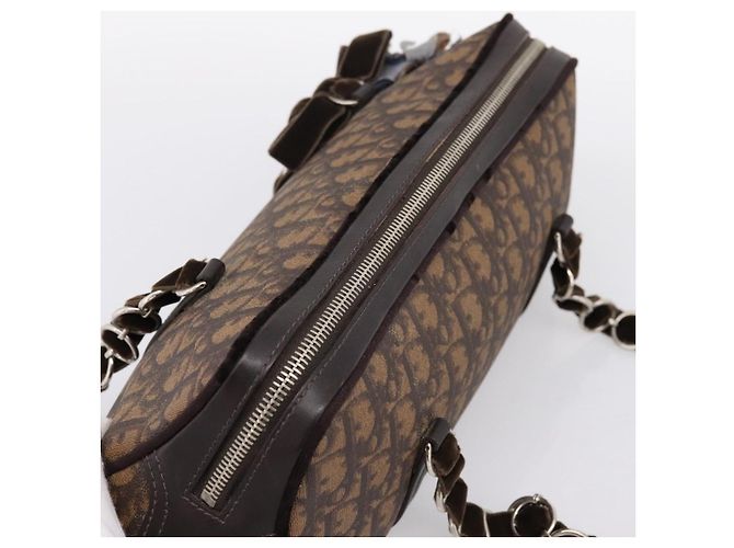 Borsa a mano Christian Dior Trotter Romantic PVC Brown Silver Auth am12294SAM Marrone Argento - vista 6