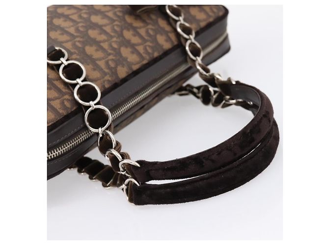 Borsa a mano Christian Dior Trotter Romantic PVC Brown Silver Auth am12294SAM Marrone Argento - vista 7