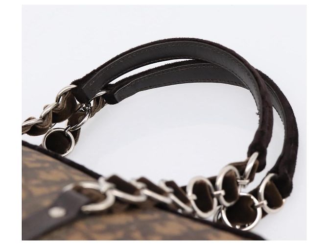 Borsa a mano Christian Dior Trotter Romantic PVC Brown Silver Auth am12294SAM Marrone Argento - vista 8