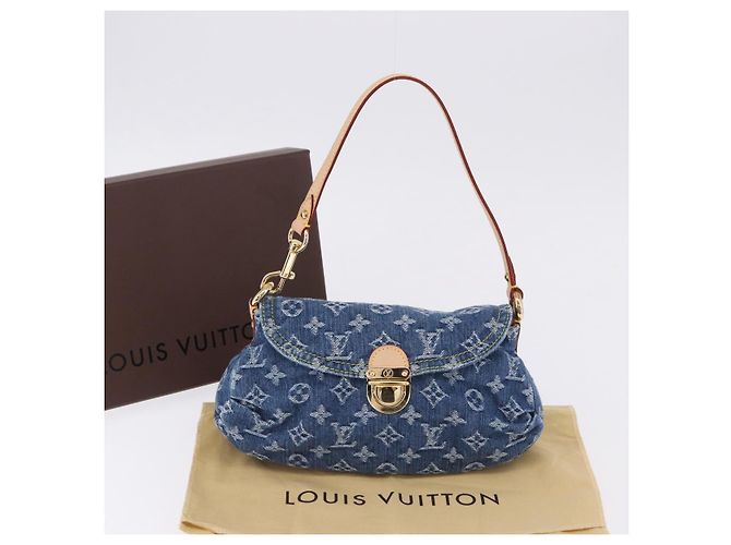 LOUIS VUITTON Monogram Denim Mini Preity Hand Bag Blue M95050 LV Auth 197489SAM - vista 24