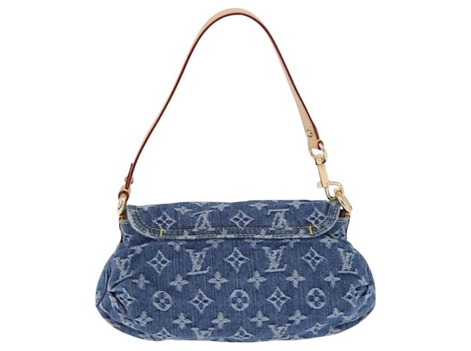 LOUIS VUITTON Monogram Denim Mini Preity Hand Bag Blue M95050 LV Auth 197489SAM - vista 3
