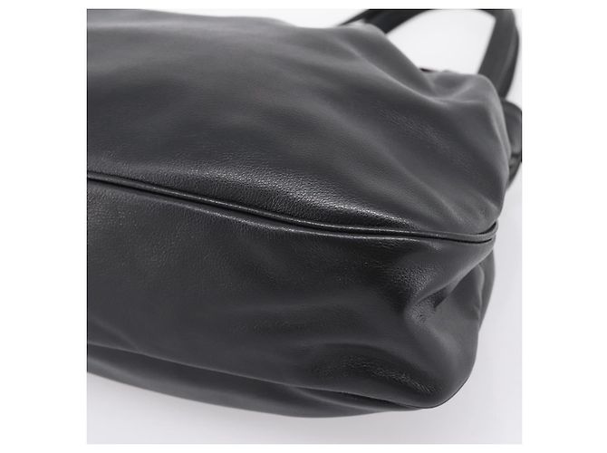 Borsa Tote PRADA in pelle di vitello Nero Oro Auth am12245SAM D'oro - vista 10