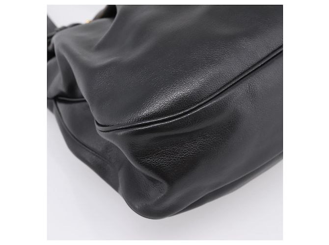 Borsa Tote PRADA in pelle di vitello Nero Oro Auth am12245SAM D'oro - vista 11
