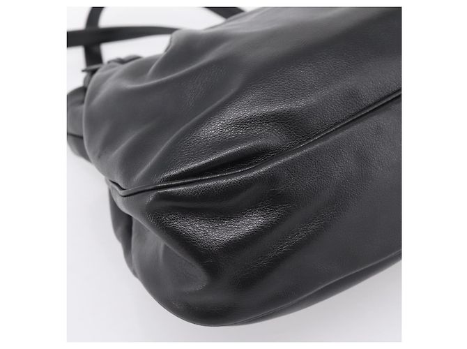 Borsa Tote PRADA in pelle di vitello Nero Oro Auth am12245SAM D'oro - vista 13