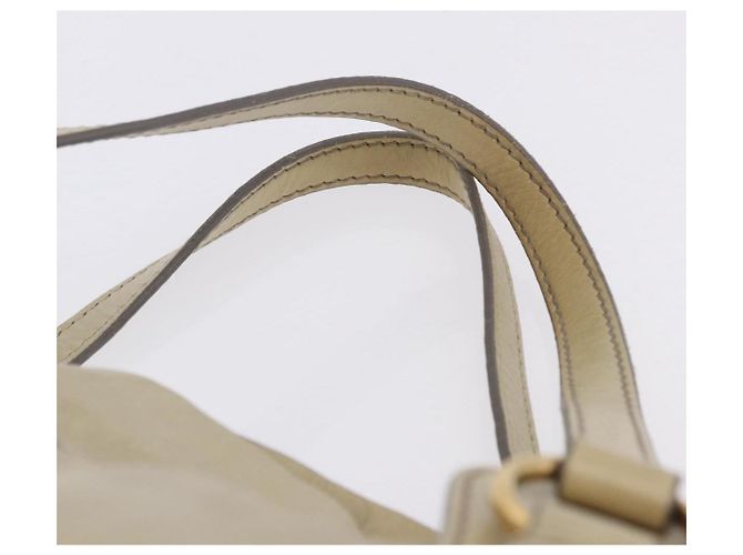 Borsa Tote Miu Miu Vitello Lux Leather Beige Gold Auth 198369M D'oro - vista 8