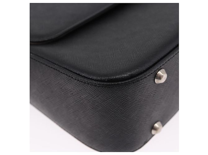 Borsa a tracolla BURBERRY in pelle nera argento Auth 196645A Nero - vista 10