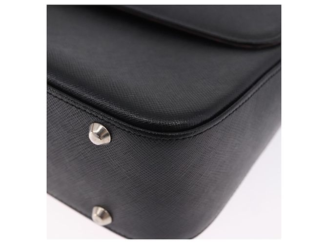 Borsa a tracolla BURBERRY in pelle nera argento Auth 196645A Nero - vista 11