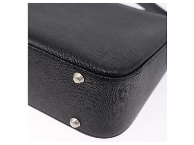 Borsa a tracolla BURBERRY in pelle nera argento Auth 196645A Nero - vista 13