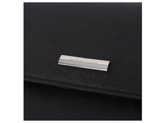 Borsa a tracolla BURBERRY in pelle nera argento Auth 196645A Nero - vista 14