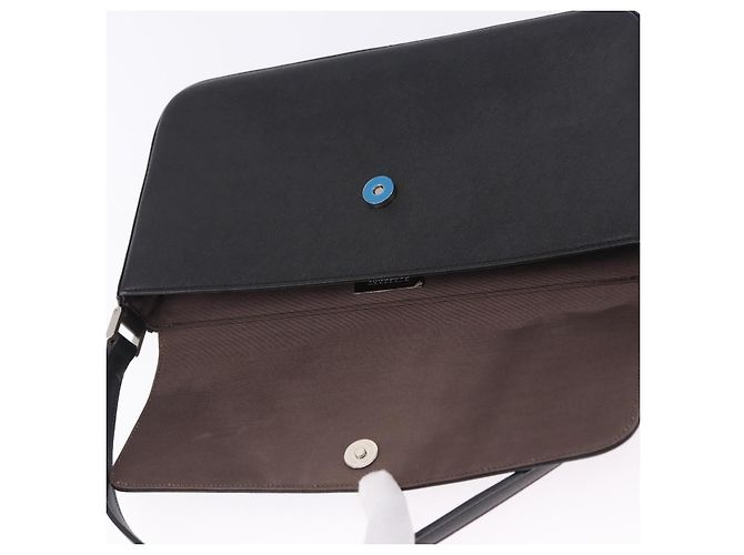 Borsa a tracolla BURBERRY in pelle nera argento Auth 196645A Nero - vista 15