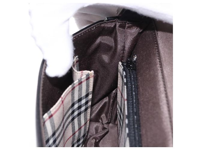 Borsa a tracolla BURBERRY in pelle nera argento Auth 196645A Nero - vista 19