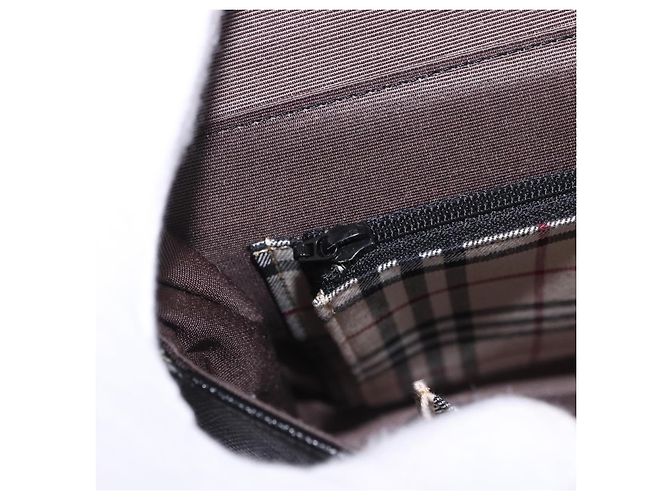 Borsa a tracolla BURBERRY in pelle nera argento Auth 196645A Nero - vista 20