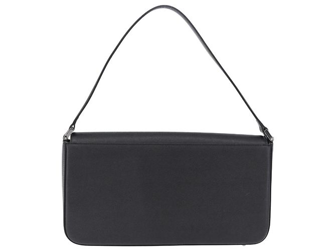 Borsa a tracolla BURBERRY in pelle nera argento Auth 196645A Nero - vista 3