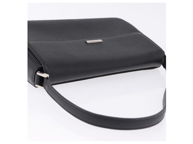 Borsa a tracolla BURBERRY in pelle nera argento Auth 196645A Nero - vista 6