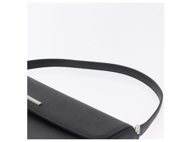 Borsa a tracolla BURBERRY in pelle nera argento Auth 196645A Nero - vista 8