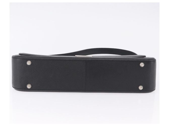 Borsa a tracolla BURBERRY in pelle nera argento Auth 196645A Nero - vista 9