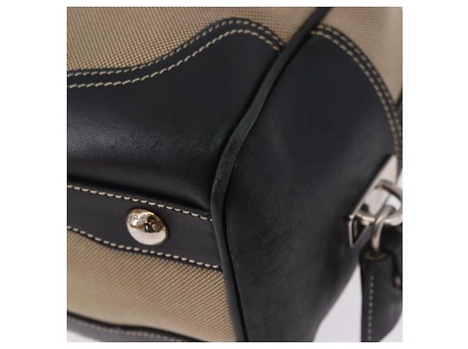 Borsa Tote PRADA Canvas Beige Silver Auth 197022A Argento - vista 13