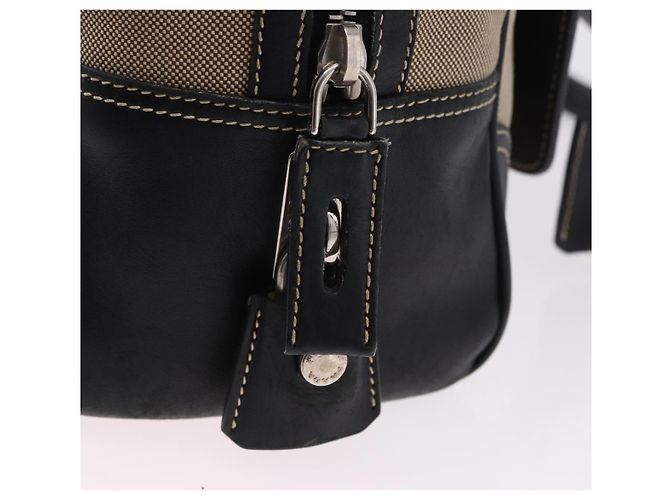 Borsa Tote PRADA Canvas Beige Silver Auth 197022A Argento - vista 14