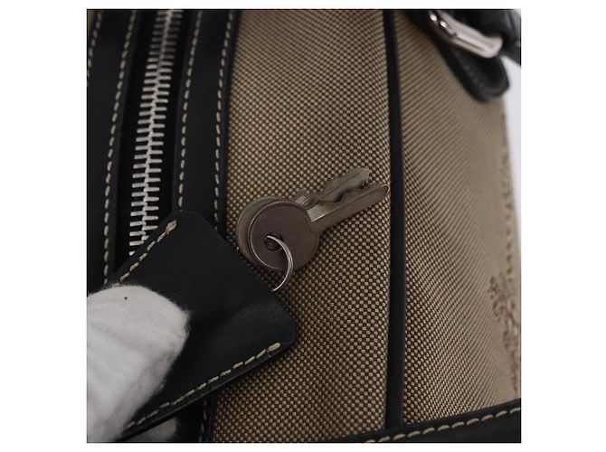 Borsa Tote PRADA Canvas Beige Silver Auth 197022A Argento - vista 16