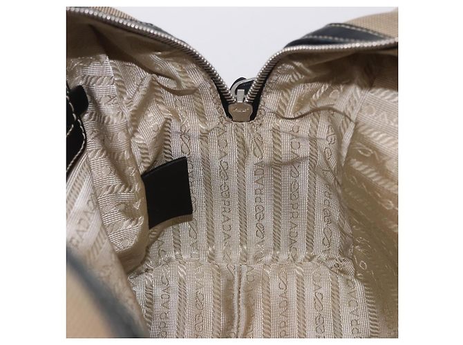 Borsa Tote PRADA Canvas Beige Silver Auth 197022A Argento - vista 20