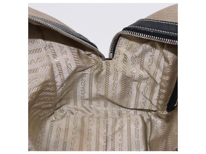 Borsa Tote PRADA Canvas Beige Silver Auth 197022A Argento - vista 21