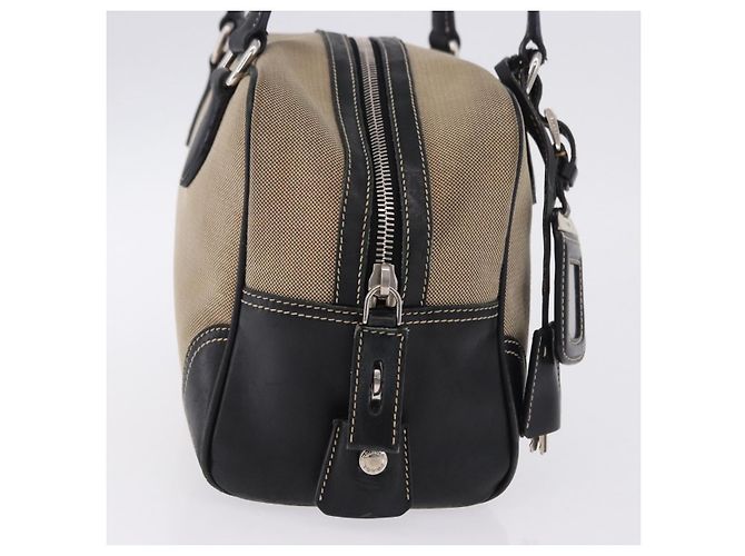 Borsa Tote PRADA Canvas Beige Silver Auth 197022A Argento - vista 5