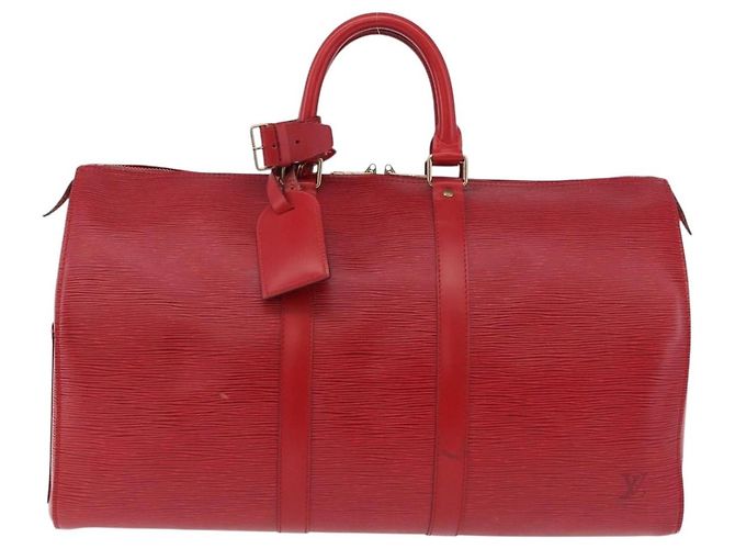 LOUIS VUITTON Epi Keepall 45 Boston Bag Red M42977 LV Auth 195542A Rosso - vista 2