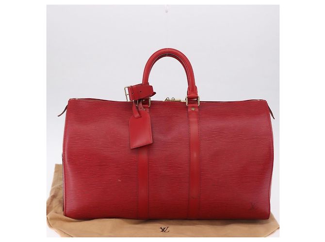 LOUIS VUITTON Epi Keepall 45 Boston Bag Red M42977 LV Auth 195542A Rosso - vista 25