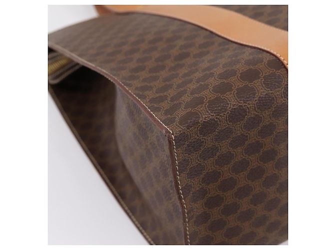 Céline Borsa Tote CELINE Macadam Canvas PVC Pelle Marrone Oro Auth am12243V D'oro - vista 13