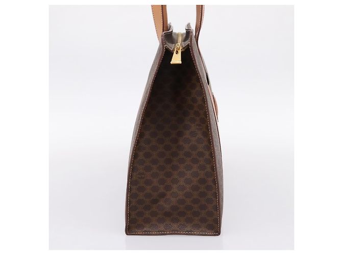 Céline Borsa Tote CELINE Macadam Canvas PVC Pelle Marrone Oro Auth am12243V D'oro - vista 4