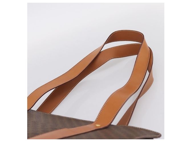 Céline Borsa Tote CELINE Macadam Canvas PVC Pelle Marrone Oro Auth am12243V D'oro - vista 8
