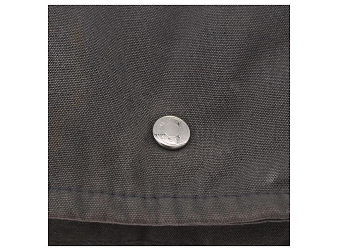 Hermès Borsa a Tracolla HERMES Fourre Tout Bassas MM Canvas Gray Silver Auth 194155 Marrone Argento - vista 14
