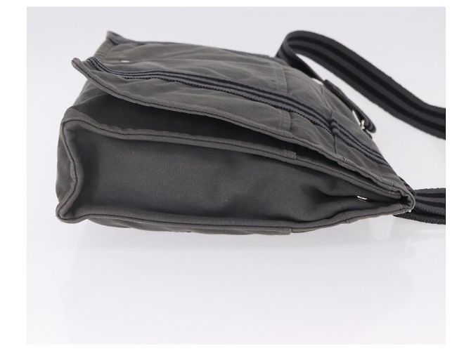 Hermès Borsa a Tracolla HERMES Fourre Tout Bassas MM Canvas Gray Silver Auth 194155 Marrone Argento - vista 4