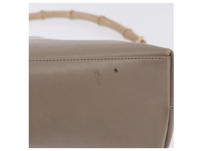 Borsa a tracolla GUCCI Bamboo in pelle beige tono oro 001 2058 1883 Auth BA14832 - vista 14