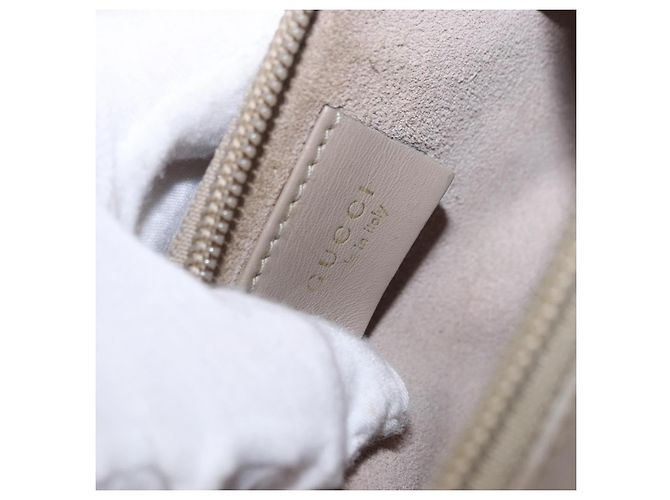 Borsa a tracolla GUCCI Bamboo in pelle beige tono oro 001 2058 1883 Auth BA14832 - vista 20