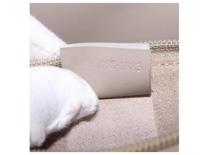 Borsa a tracolla GUCCI Bamboo in pelle beige tono oro 001 2058 1883 Auth BA14832 - vista 22