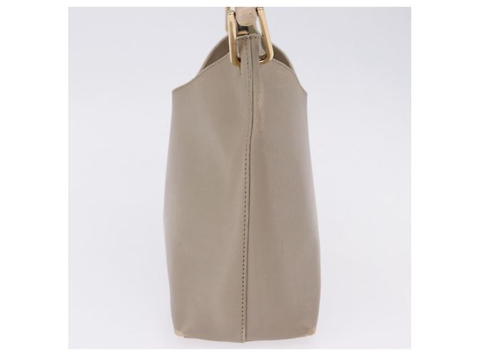 Borsa a tracolla GUCCI Bamboo in pelle beige tono oro 001 2058 1883 Auth BA14832 - vista 4
