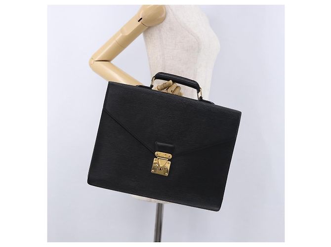 LOUIS VUITTON Epi Serviette Conseiller Briefcase Black M54422 LV Auth ep15686 Nero - vista 25