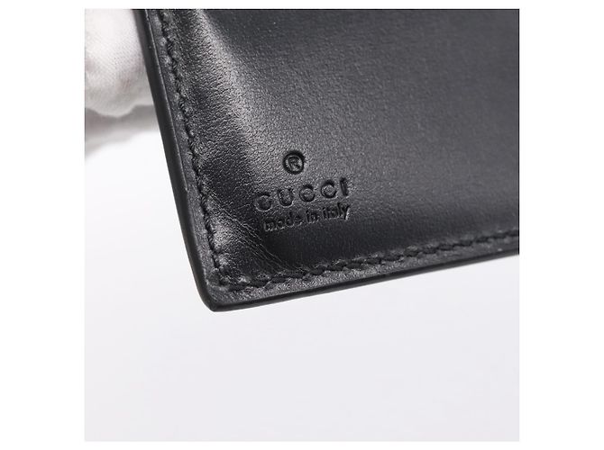 GUCCI GG Marmont Compact Wallet Leather Black Silver 428725 Auth 198795A Nero Argento - vista 13