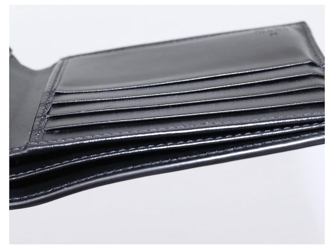 GUCCI GG Marmont Compact Wallet Leather Black Silver 428725 Auth 198795A Nero Argento - vista 15