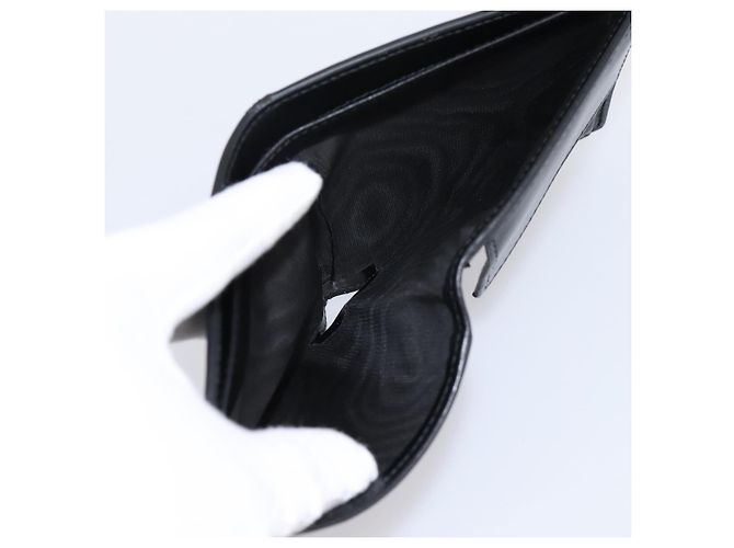 GUCCI GG Marmont Compact Wallet Leather Black Silver 428725 Auth 198795A Nero Argento - vista 18