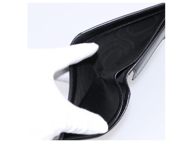 GUCCI GG Marmont Compact Wallet Leather Black Silver 428725 Auth 198795A Nero Argento - vista 19